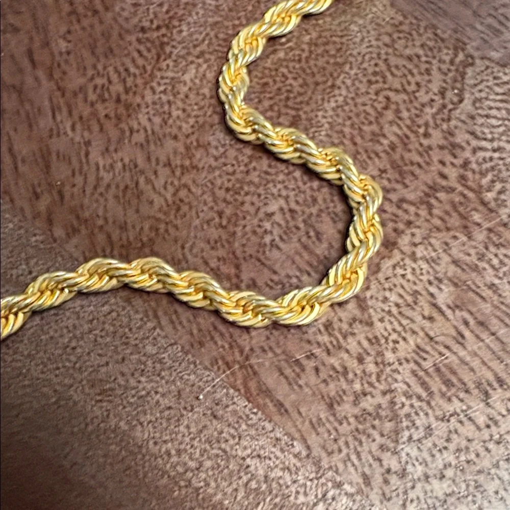 Gold Metal Mercedes Benz Logo Pendant Medallion and Chain Necklace